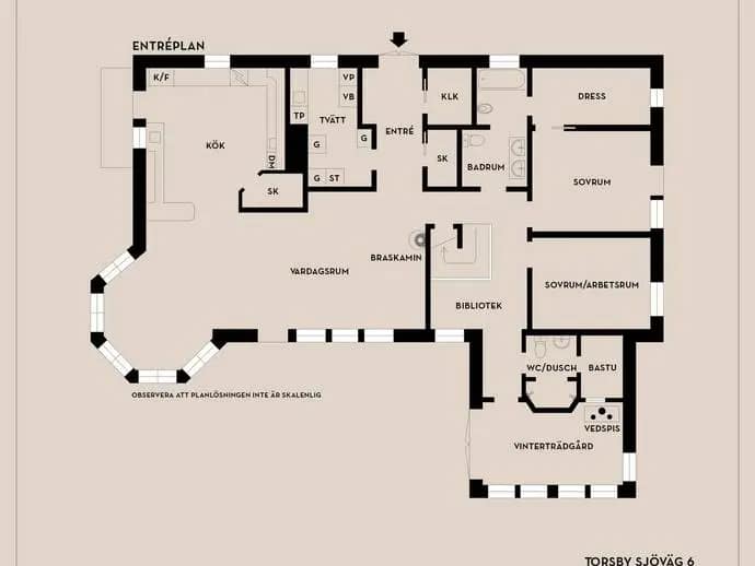 Planritning för Torsby sjöväg 6
