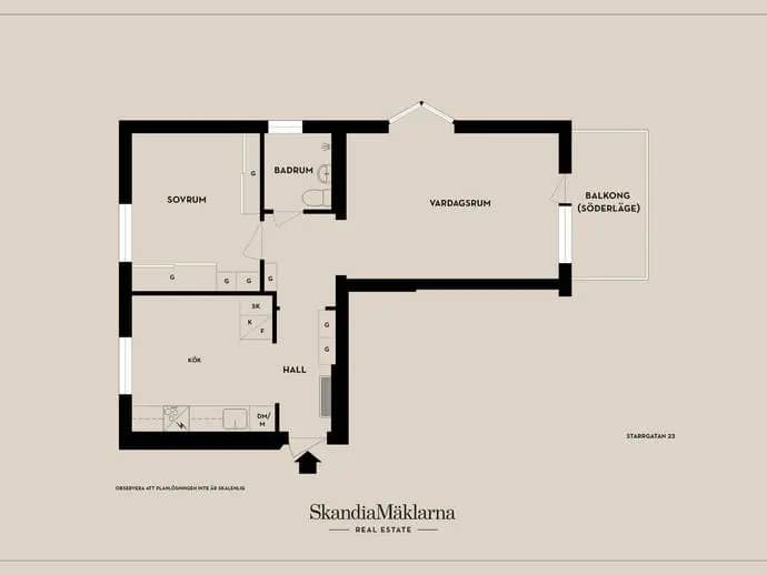 Floor plan for Starrgatan 23