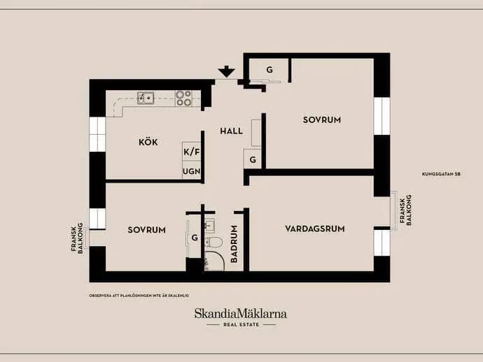 Floor plan for Kungsgatan 5B