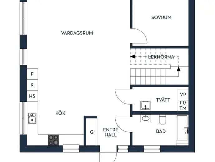 Floor plan for Södervägen 5D