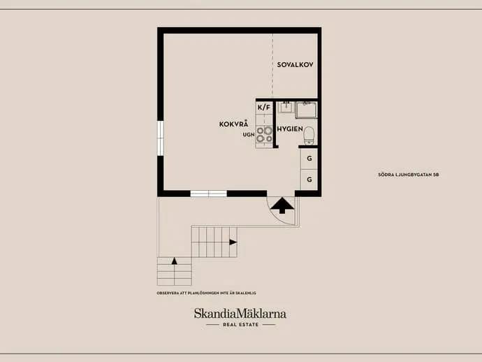 Floor plan for Södra Ljungbygatan 5B