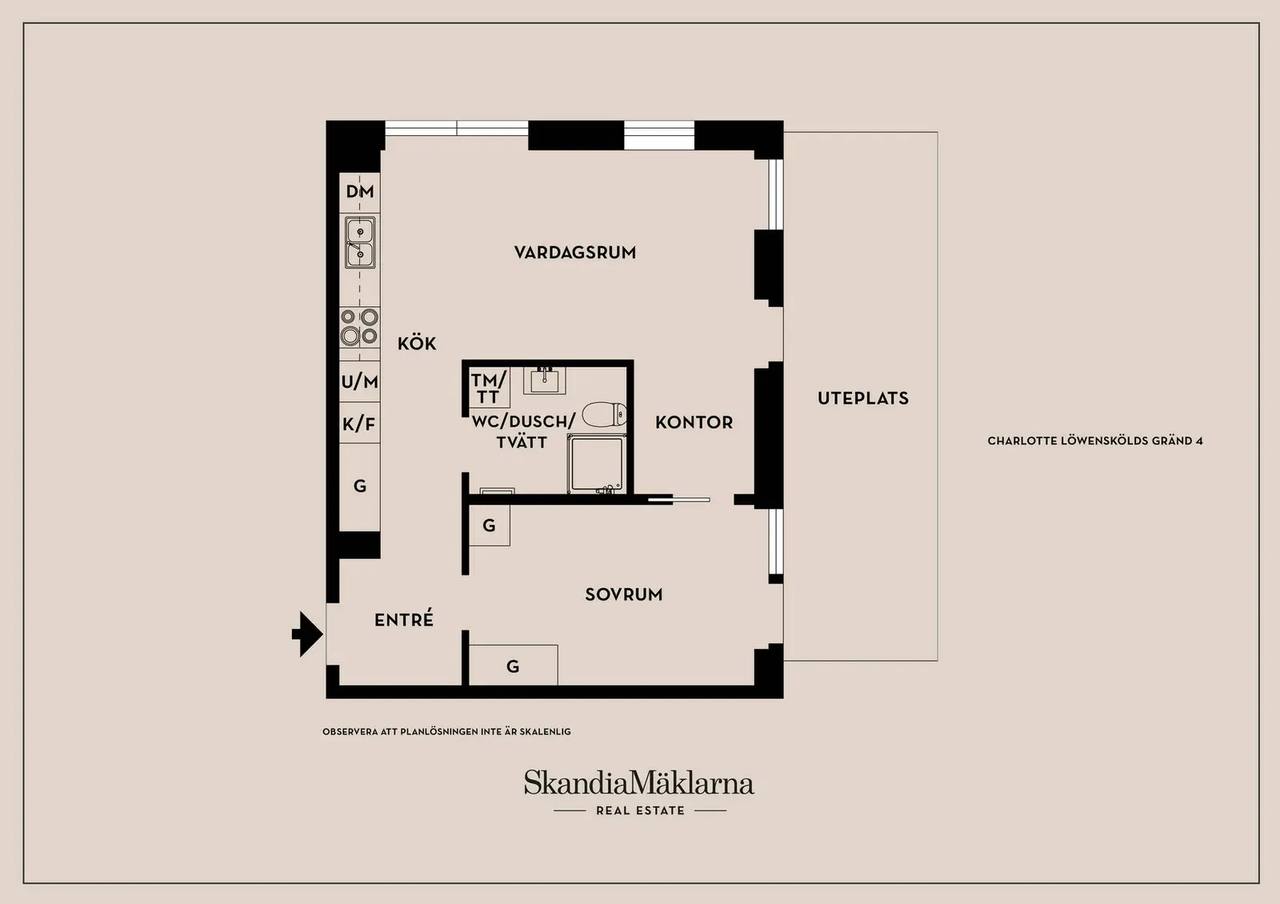 Floor plan for Charlotte Löwenskölds Gränd 4