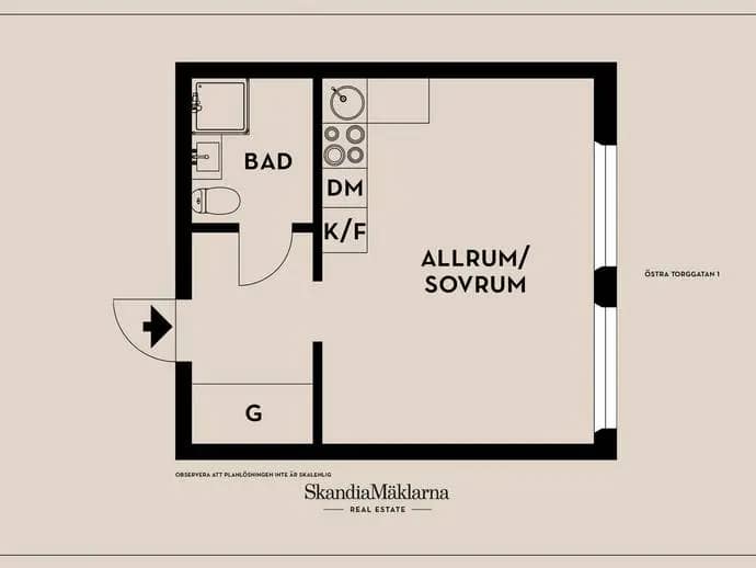 Floor plan for Östra Torggatan 1