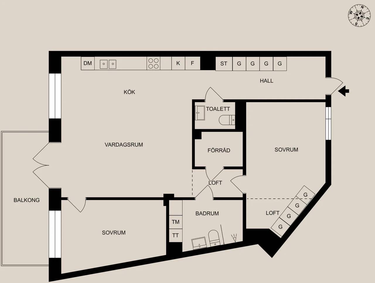 Planritning för Garvaregatan 6A