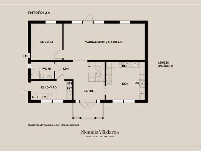 Planritning för Linvägen 25