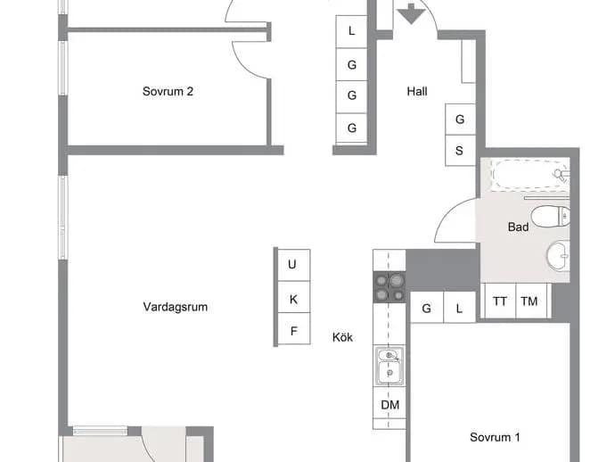 Floor plan for Jämtlandsgatan 97, Vån 8 (15081/1701)