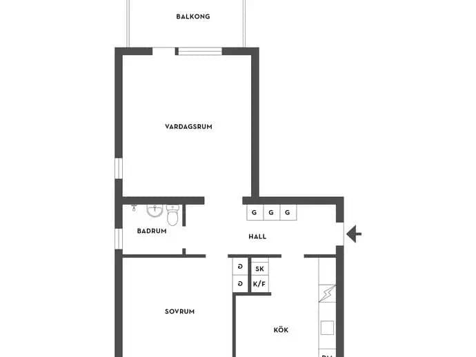 Floor plan for Knut Hellbergsgatan 12