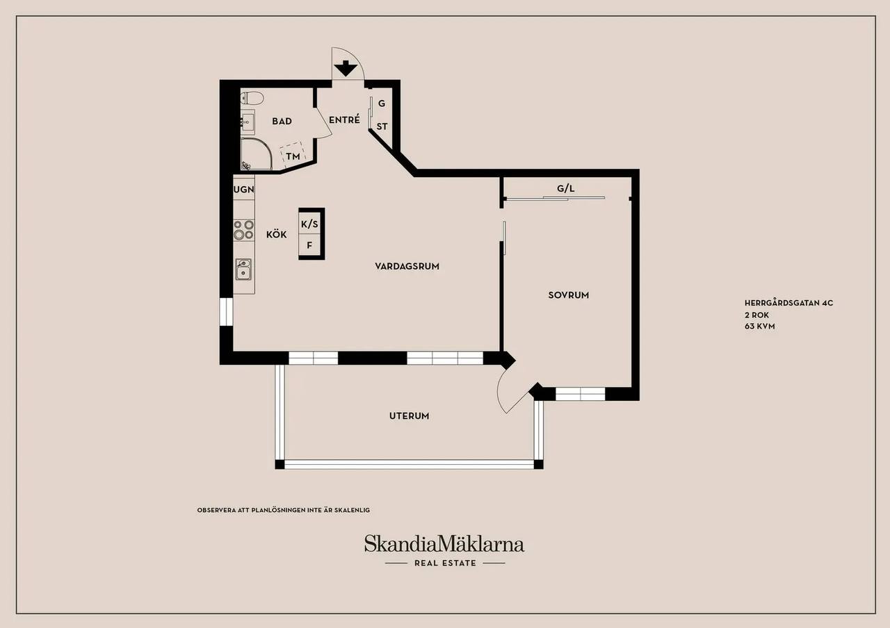 Floor plan for Herrgårdsgatan 4C