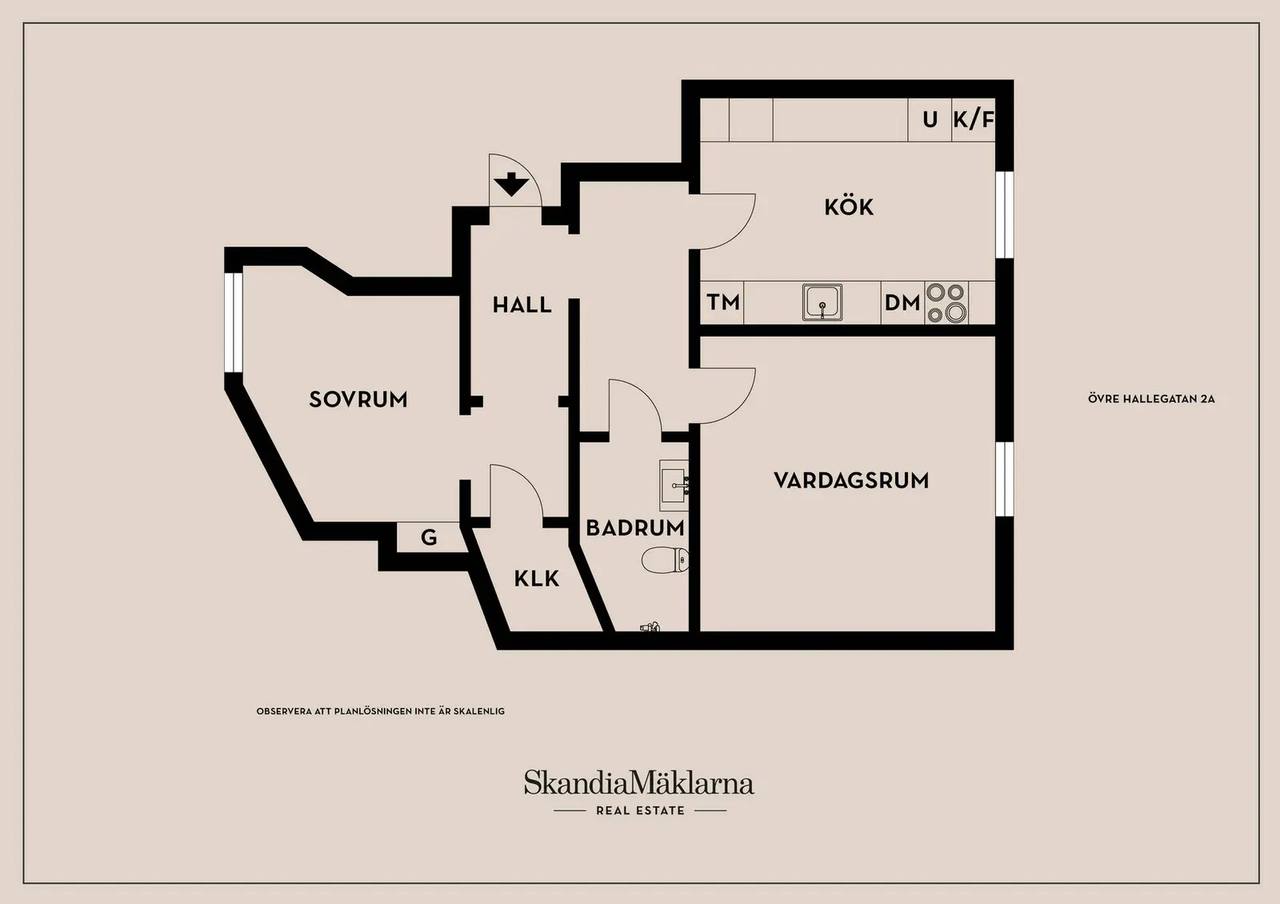 Floor plan for Övre Hallegatan 2A