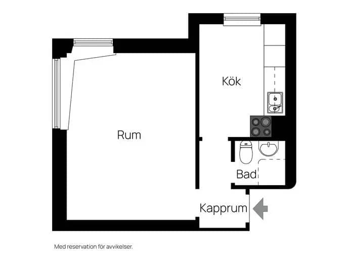 Floor plan for S:t Olofsgatan 38