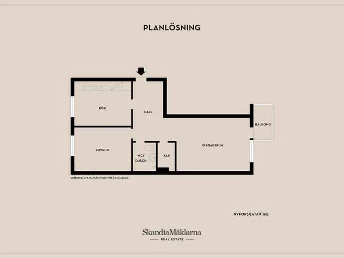 Floor plan for Nyforsgatan 16B