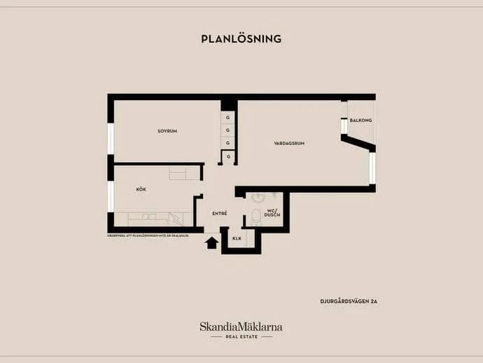 Planritning för Djurgårdsvägen 2A