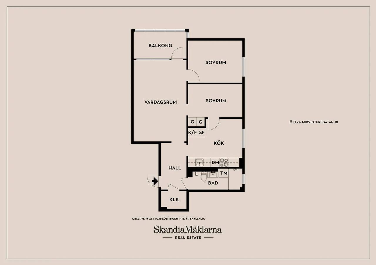 Floor plan for Östra Midvintersgatan 18