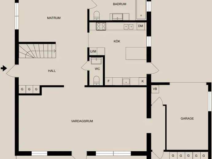 Floor plan for Redaregatan 8