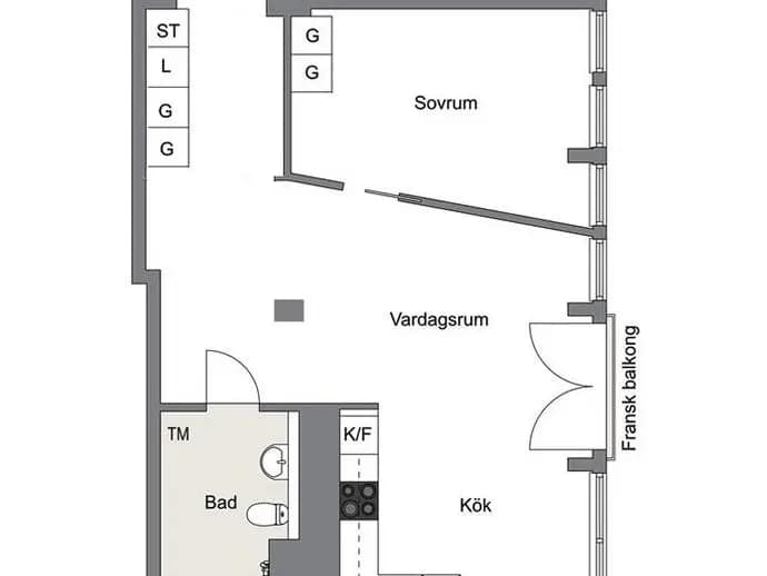 Floor plan for Östersundsgatan 7, Vån 5 (0502/1517)