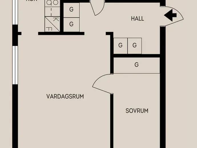 Planritning för Norra Slottsgatan 24A