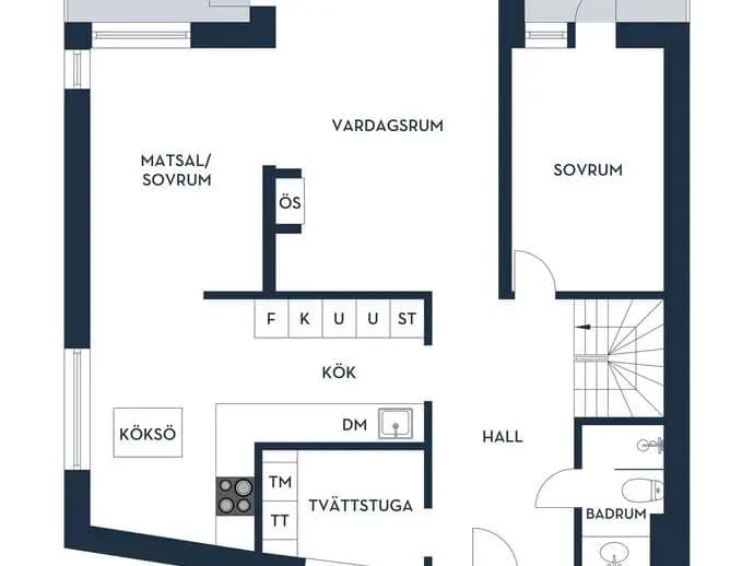 Planritning för Holmvägen 19