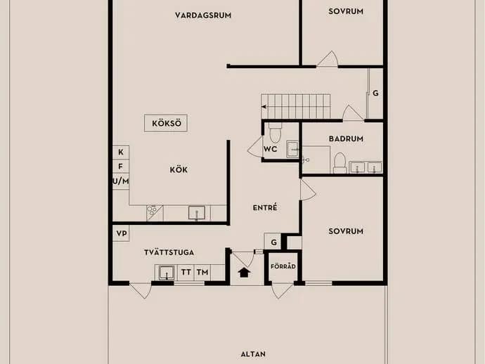 Floor plan for Ulvögatan 24