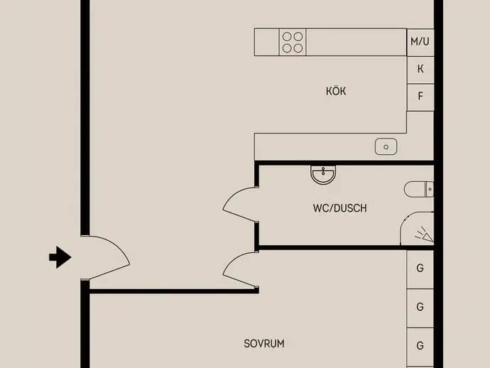 Planritning för Norra Kungsgatan 35C