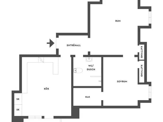 Floor plan for Regementsgatan 18