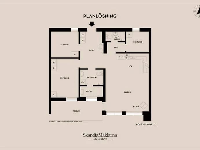 Floor plan for Högåsstigen 17C