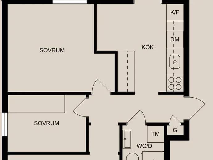 Planritning för Albrektsvägen 95