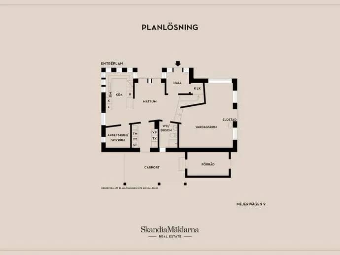Planritning för Mejerivägen 9