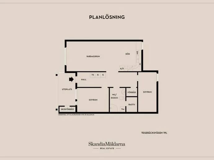 Planritning för Tegebäcksvägen 19L