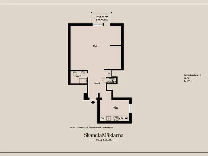 Floor plan for Svedjegatan 22