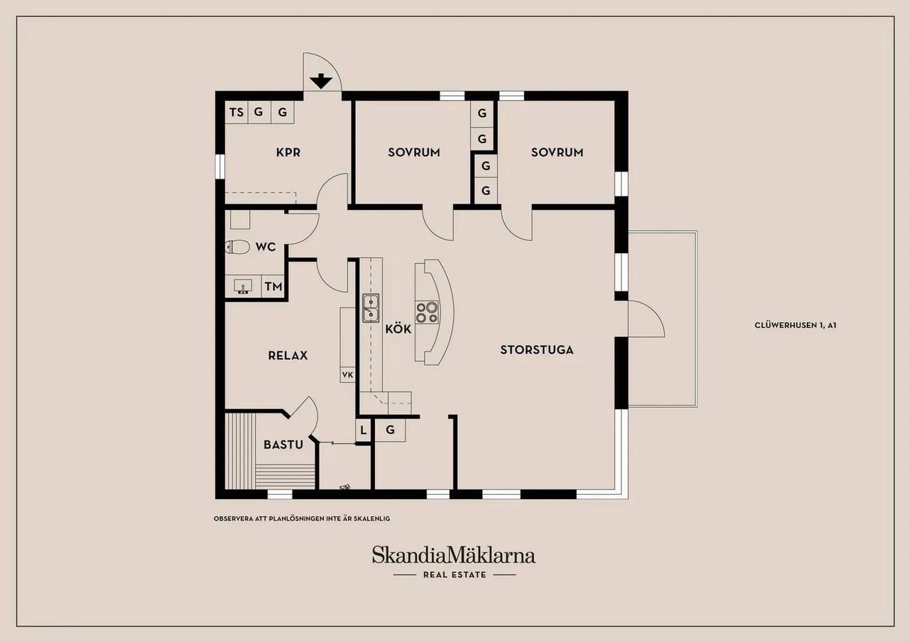 Floor plan for Clüverhusen 1, A1