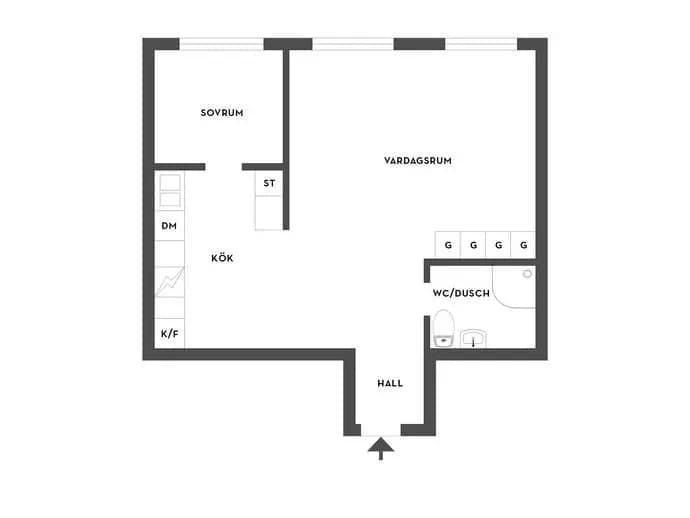 Floor plan for Källgatan 8