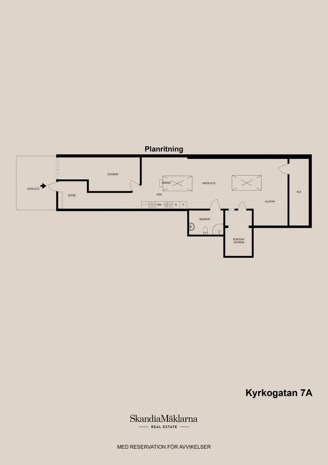 Planritning för Kyrkogatan 7A