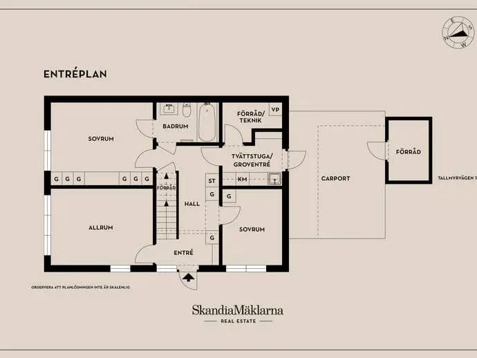 Floor plan for Tallmyrvägen 1