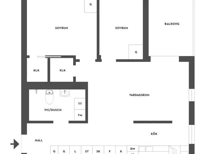 Floor plan for Norrgärdesgatan 12