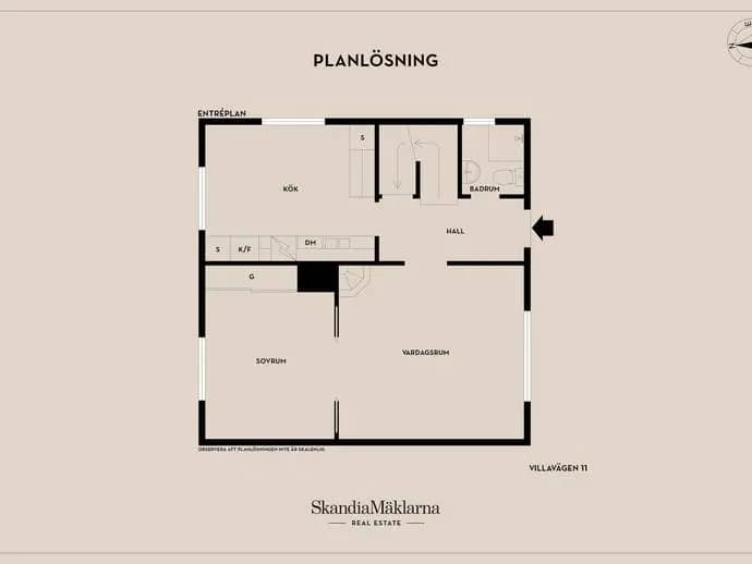 Planritning för Villavägen 11