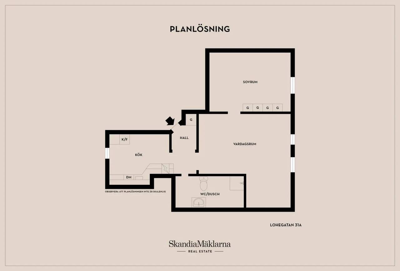Floor plan for Lohegatan 31A