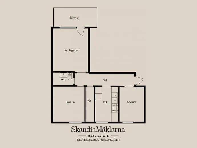Floor plan for Rosgatan 11C