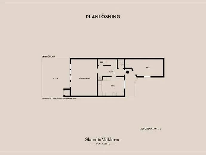 Floor plan for Alforsgatan 17E