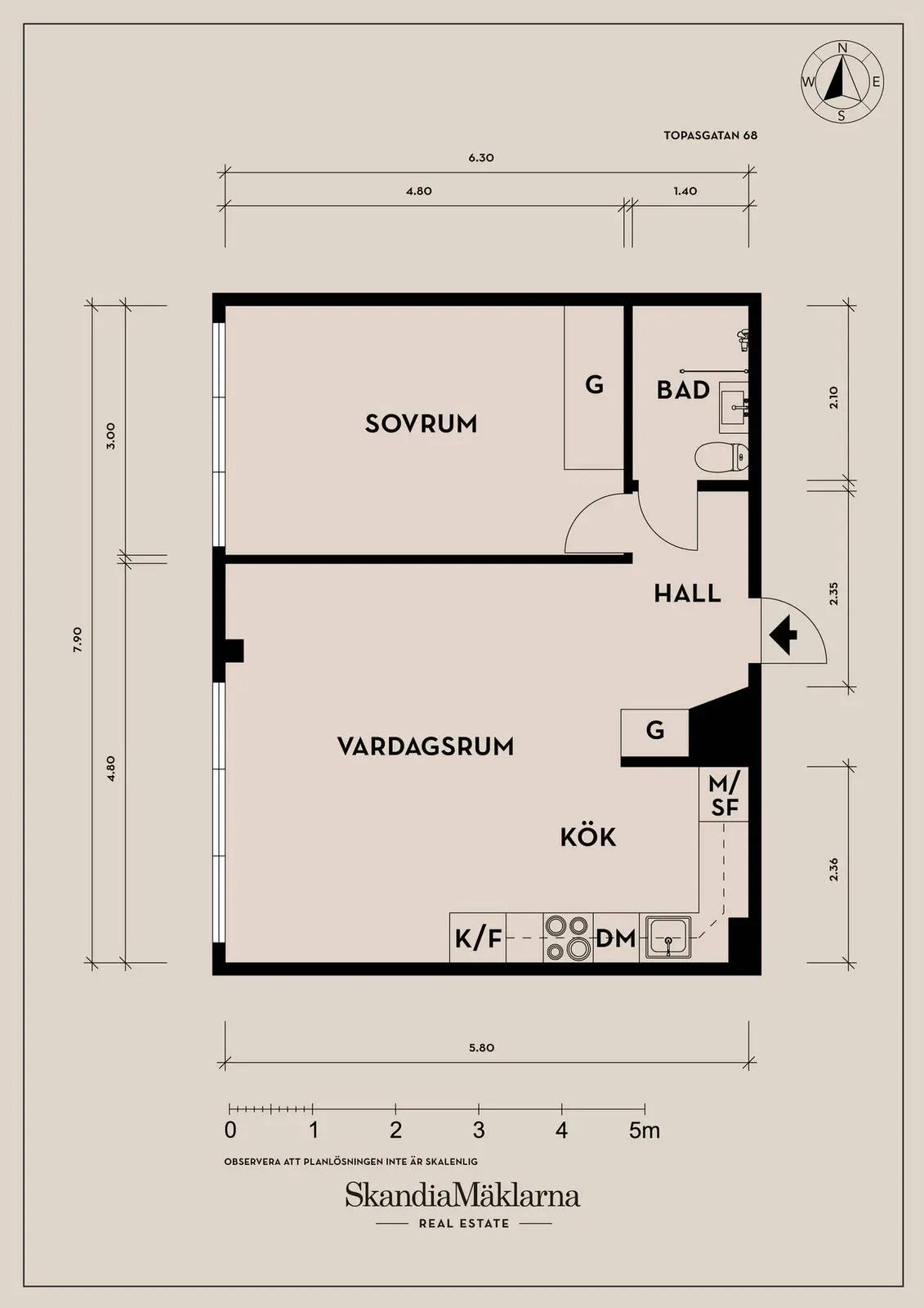 Floor plan for Topasgatan 68