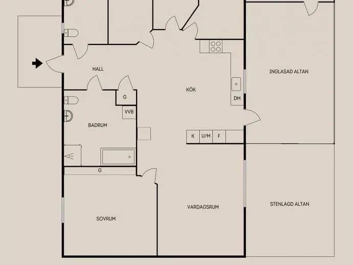 Planritning för Ängshyddevägen 6