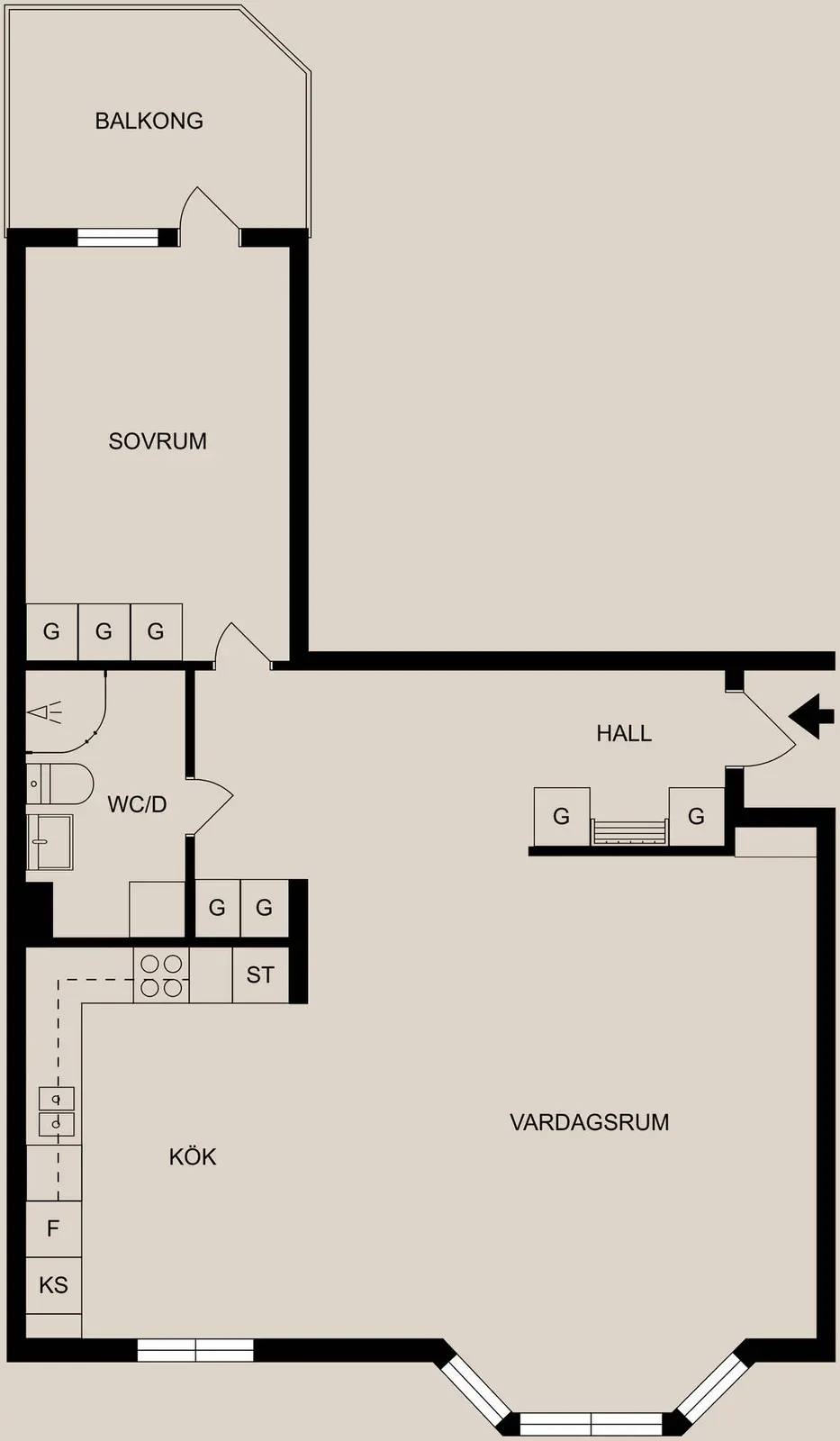 Floor plan for Nya Rådstugugatan 30