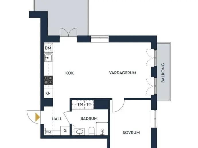 Planritning för Drakengatan 5