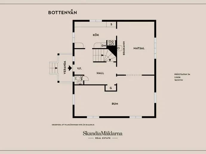 Floor plan for Prästgatan 34