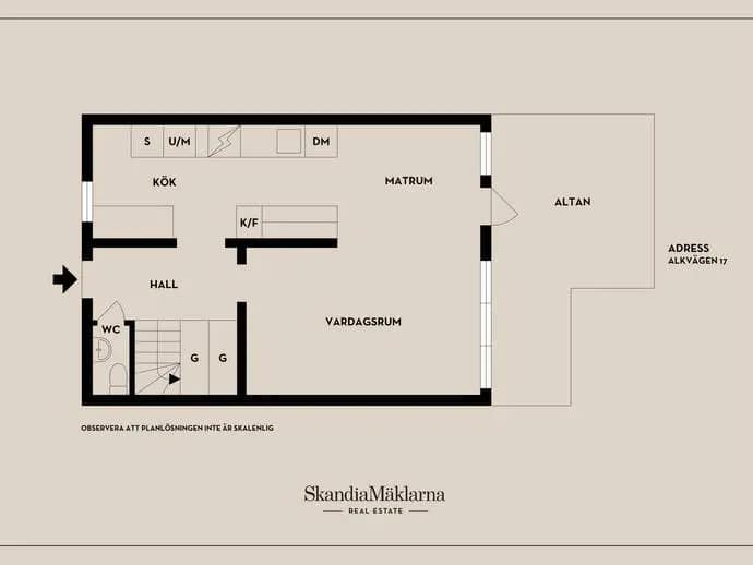 Floor plan for Alkvägen 17