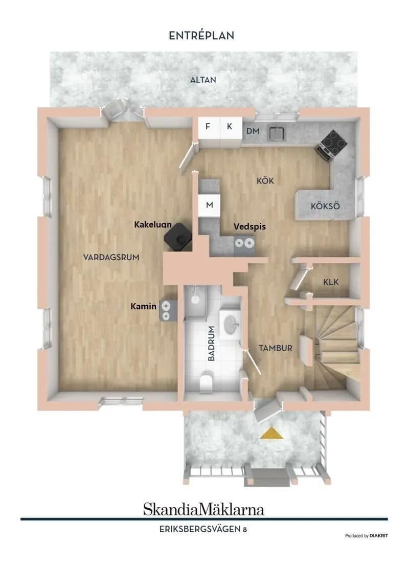 Floor plan for Eriksbergsvägen 8