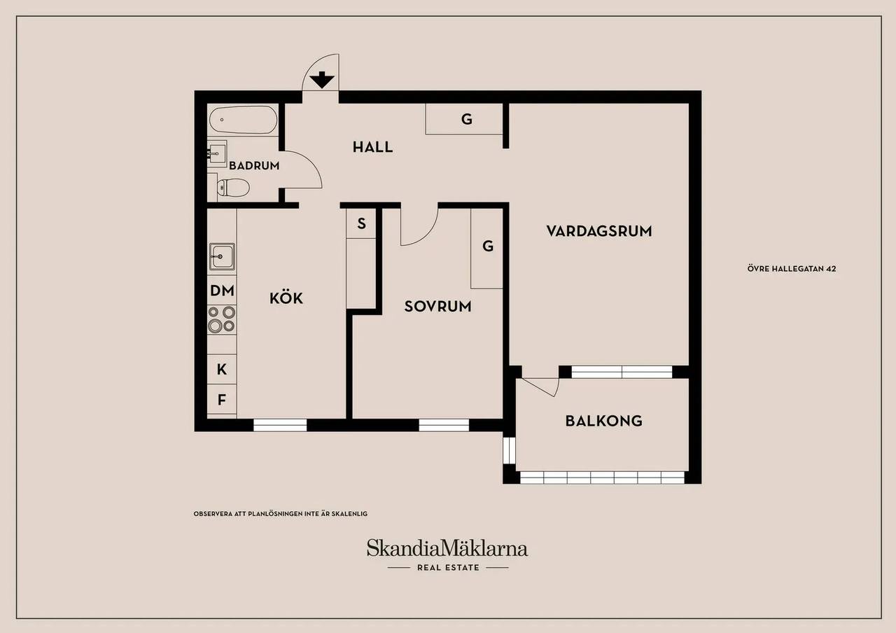 Floor plan for Övre Hallegatan 42