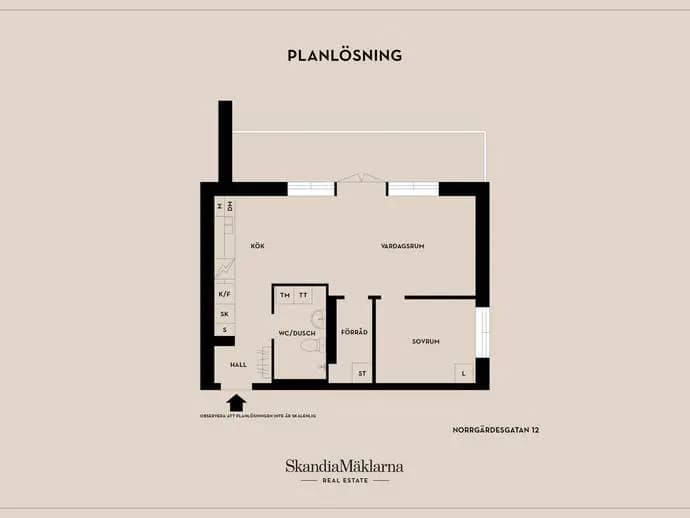 Planritning för Norrgärdesgatan 12