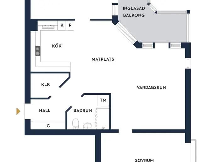 Planritning för Centralvägen 5, 4 tr