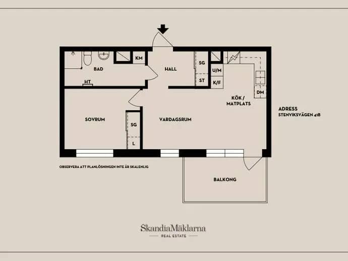 Floor plan for Stenviksvägen 41B