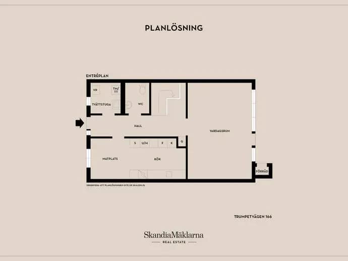 Planritning för Trumpetvägen 166